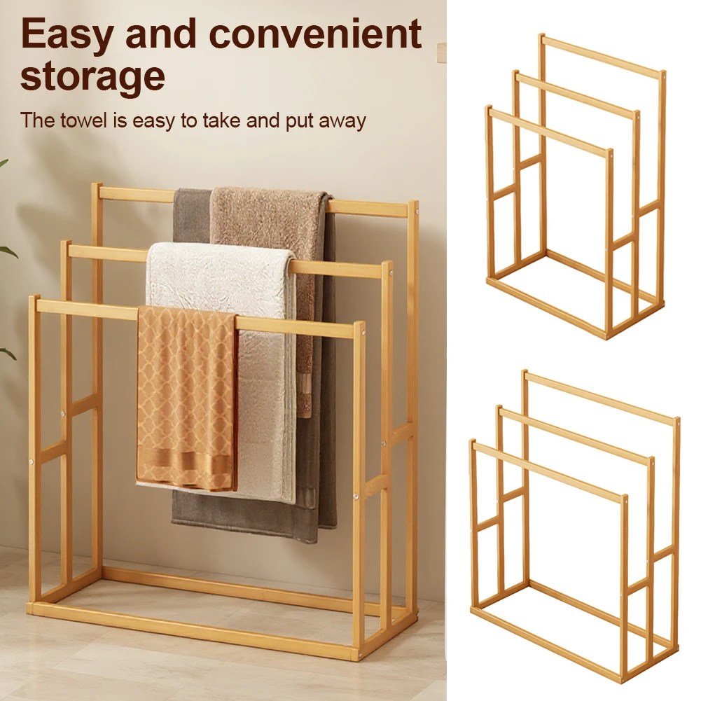 3-Tier Freestanding Towel Rack with 3 Hanging Crossbars 3 Tier Standing Towel Rack Floor Towel Rack for Living Room/Laundry
3-Tier Freestanding Towel Rack with 3 Hanging Crossbars 3 Tier Standing Towel Rack Floor Towel Rack for Living Room/Laundry