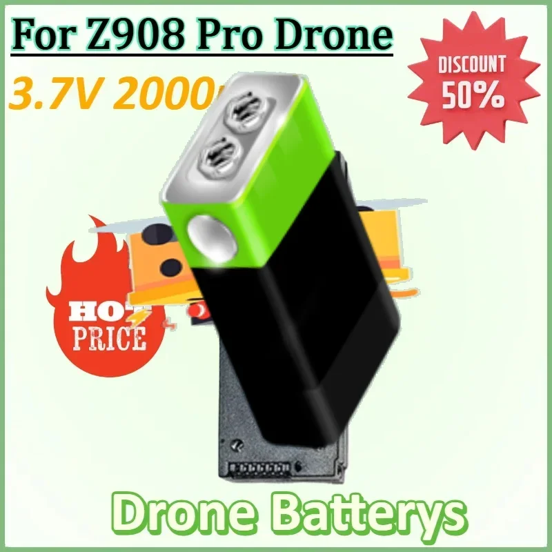 Z908 Pro MAX 3.7V 2000mAh Drone Battery for Z908 PRO MAX RC Plane Z908 MAX Grey/ Black Rechargeable Battery Accessories
Z908 Pro MAX 3.7V 2000mAh Drone Battery for Z908 PRO MAX RC Plane Z908 MAX Grey/ Black Rechargeable Battery Accessories