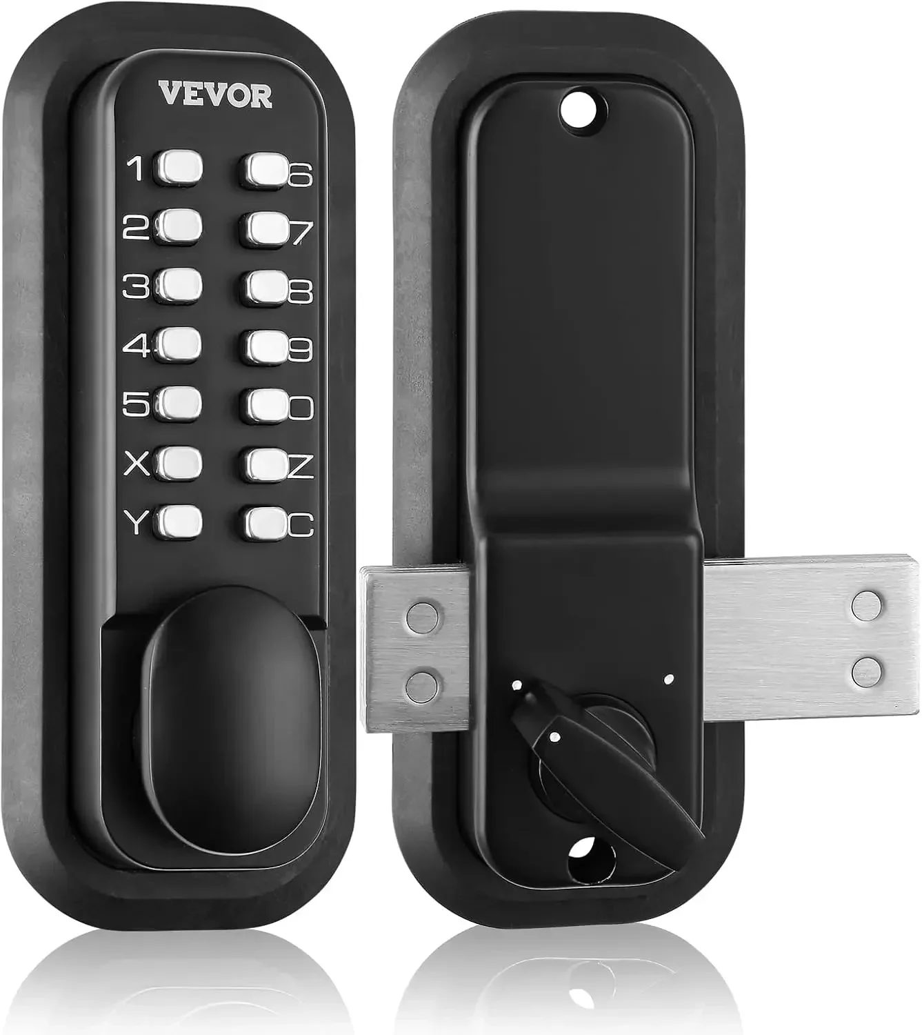 Mechanical Keyless Entry Door Lock, 14 Digit Keypad, Outdoor Gate Door Locks Set with Surface-Mounted Latch, Keypad and Knob
Mechanical Keyless Entry Door Lock, 14 Digit Keypad, Outdoor Gate Door Locks Set with Surface-Mounted Latch, Keypad and Knob