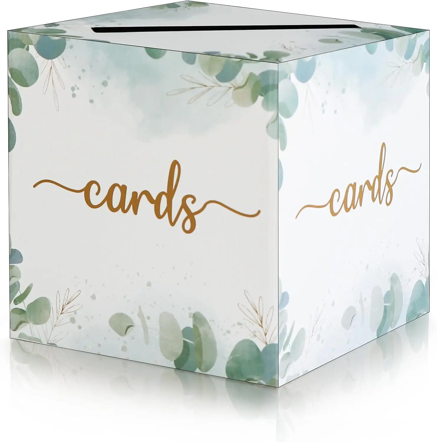 Eucalyptus Greenery Card Box, 7.8x7.8x7.8in Money Box for Wedding, Birthday, Baby Shower, Anniversary
Eucalyptus Greenery Card Box, 7.8x7.8x7.8in Money Box for Wedding, Birthday, Baby Shower, Anniversary