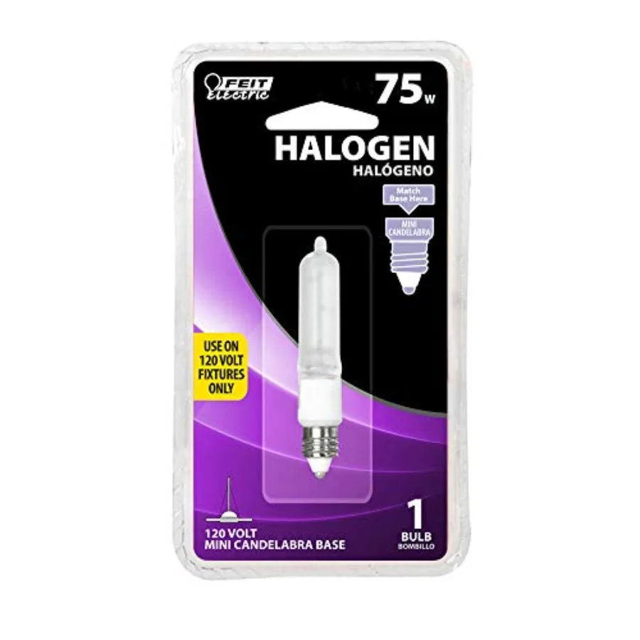 75W T4 Halogen Light Bulb, Mini Candelabra Base, 3000K Warm White, 1050 Lumens, Dimmable Specialty Bulb for Decorative Fixtures
75W T4 Halogen Light Bulb, Mini Candelabra Base, 3000K Warm White, 1050 Lumens, Dimmable Specialty Bulb for Decorative Fixtures