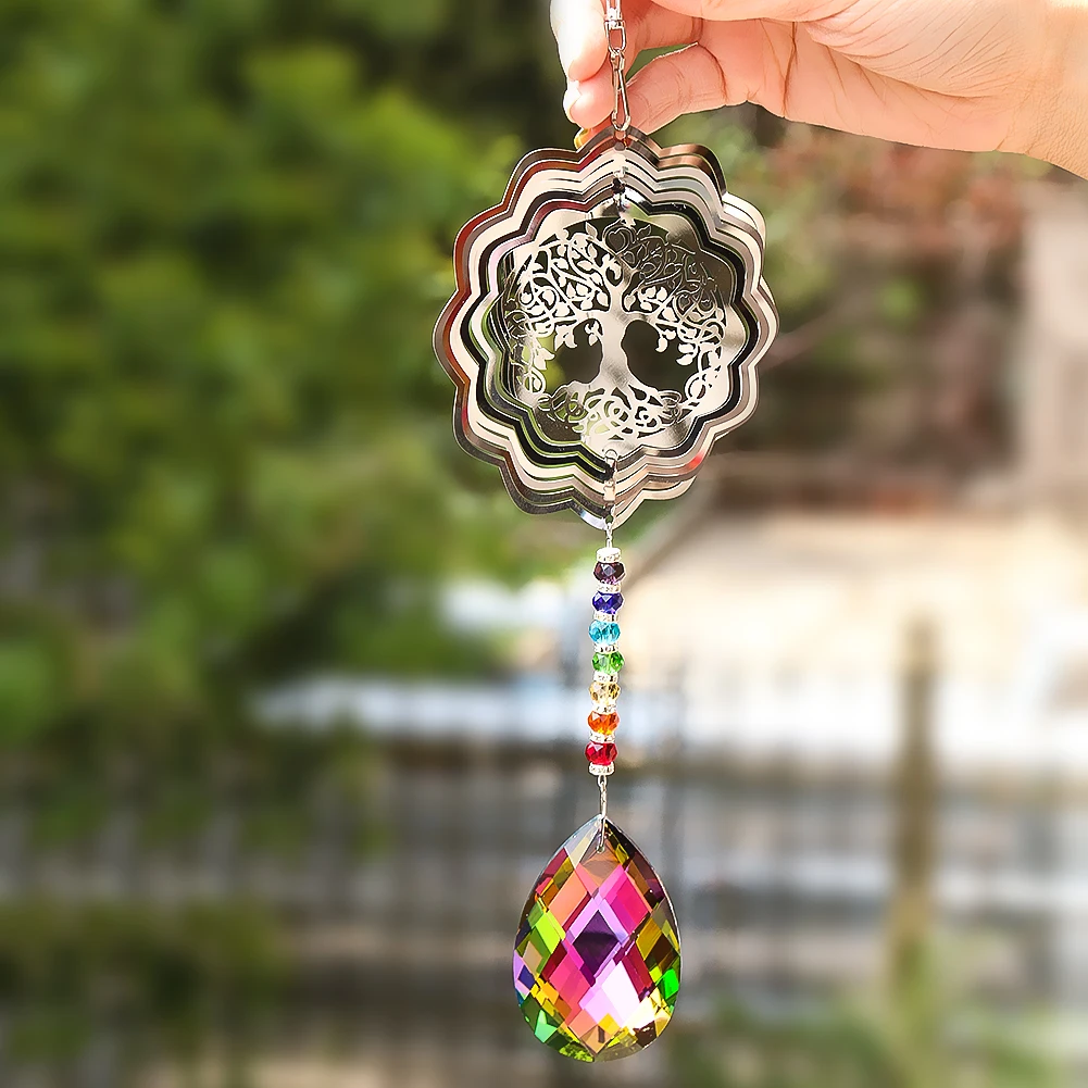 Wind Turn Tree of Life Crystal Ball Pendant Wind Chimes Home Wall Hanging Decor Bird Repellent Girl Room Decoration Accessories 
Wind Turn Tree of Life Crystal Ball Pendant Wind Chimes Home Wall Hanging Decor Bird Repellent Girl Room Decoration Accessories