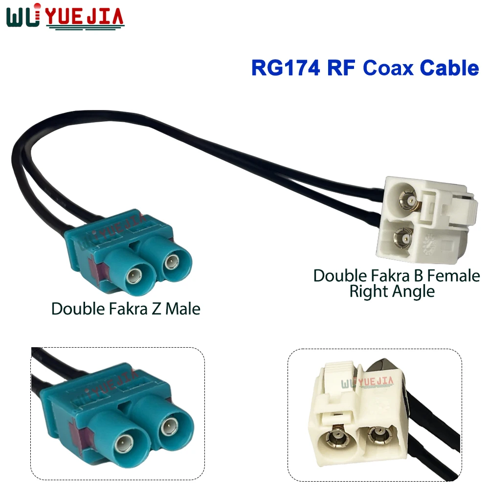 Universal Double Fakra Z Male Plug to Twin Fakra B Female Right Angle Connector RF Coax Cable Antenna Extension Jumper Pigtail
Universal Double Fakra Z Male Plug to Twin Fakra B Female Right Angle Connector RF Coax Cable Antenna Extension Jumper Pigtail