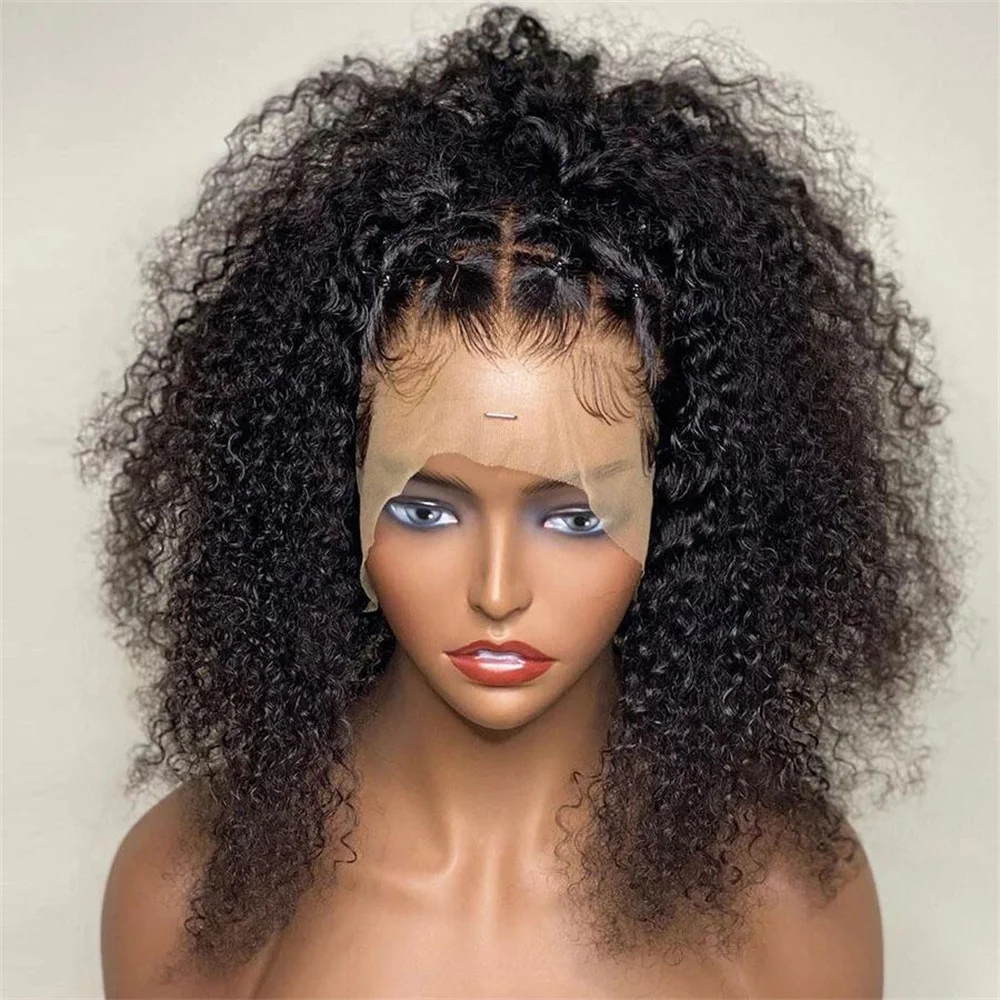 Natural Black Long Soft 26Inch 180 Density Kinky Curly Lace Front Wig For Black Women Synthetic Preplucked Glueless Baby Hair
Natural Black Long Soft 26Inch 180 Density Kinky Curly Lace Front Wig For Black Women Synthetic Preplucked Glueless Baby Hair