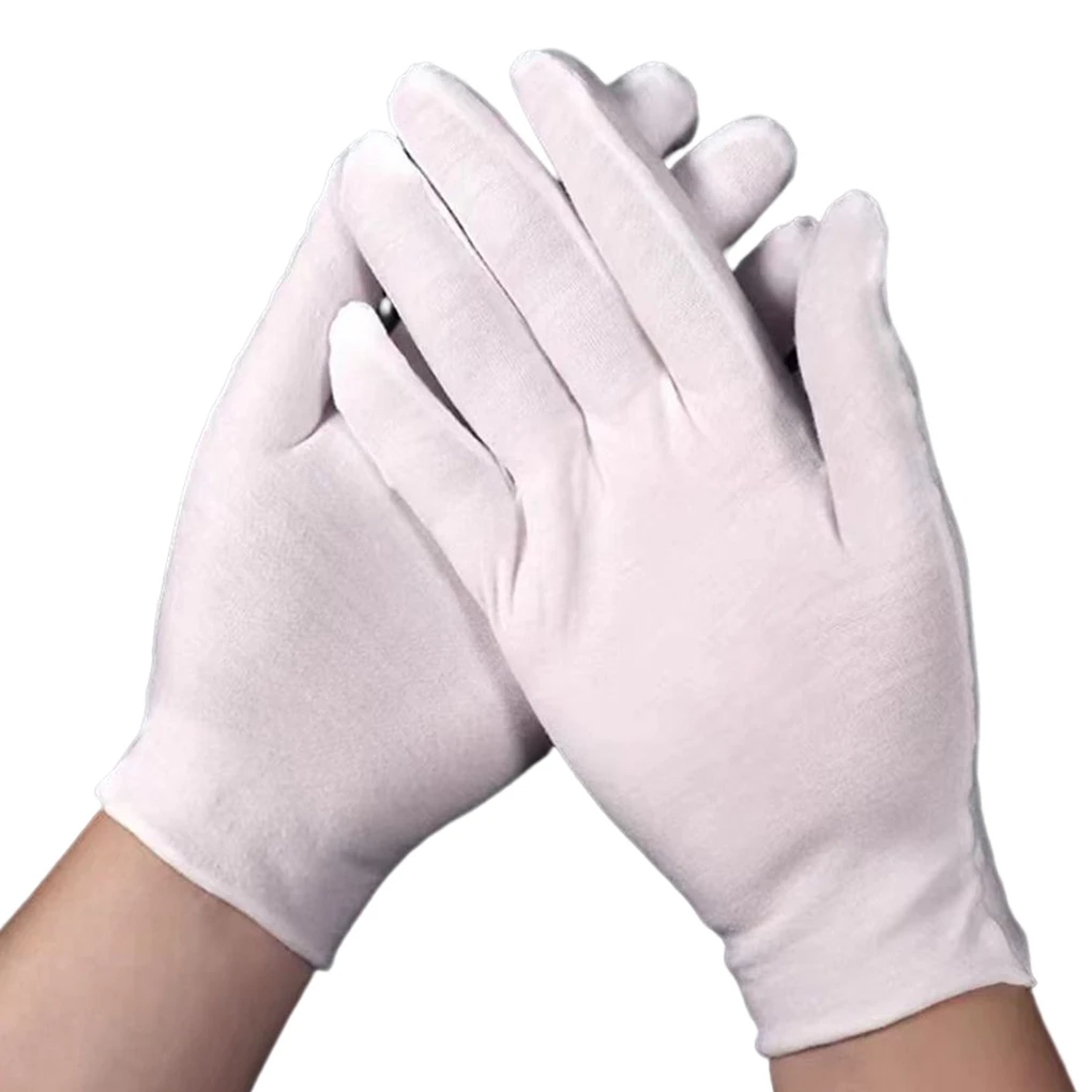 12 пар белых хлопковых перчаток, рабочие перчатки-рукавицы для осмотра ювелирных изделий
12 пар белых хлопковых перчаток, рабочие перчатки-рукавицы для осмотра ювелирных изделий