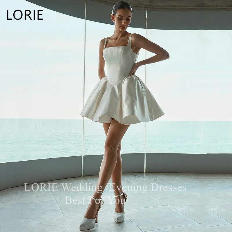 LORIE Elegant Saint Short Wedding Dresses A-Line Spaghetti Bride Prom Gown Sexy Draped Home Coming Gowns Customized
LORIE Elegant Saint Short Wedding Dresses A-Line Spaghetti Bride Prom Gown Sexy Draped Home Coming Gowns Customized