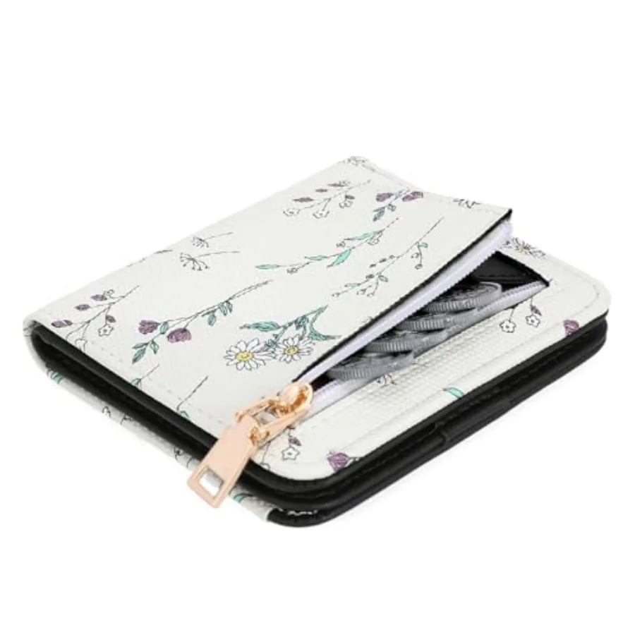 Small Wallet for Women RFID Leather Bifold Slim Card Holder Cute Flower Wallet for Women with Zipper Coin Pocket
Small Wallet for Women RFID Leather Bifold Slim Card Holder Cute Flower Wallet for Women with Zipper Coin Pocket
