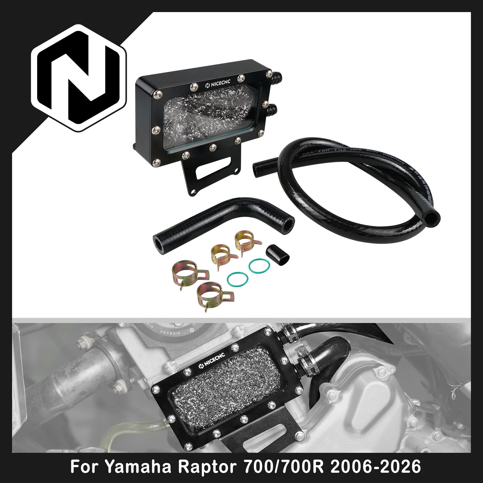 NICECNC For YAMAHA Raptor 700 700R 2006-2026 Oil Breather Vent Box Blow Aluminum ATV Engine Crankcase Ventilation Accessories
NICECNC For YAMAHA Raptor 700 700R 2006-2026 Oil Breather Vent Box Blow Aluminum ATV Engine Crankcase Ventilation Accessories