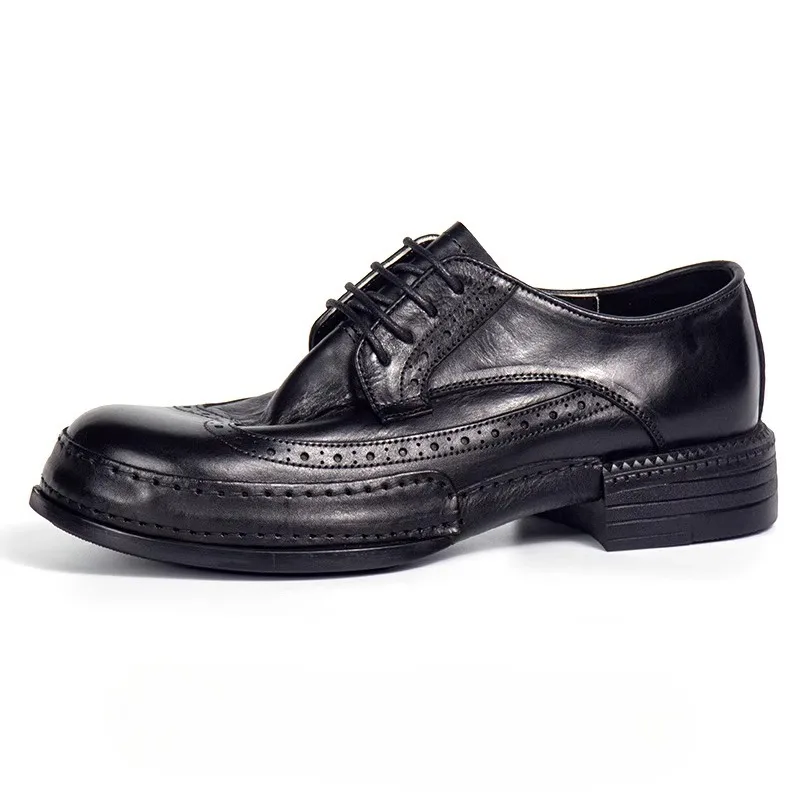 Luxury Brogue Carved Round Toe Leather Shoes Men's British Retro Business Casual Genuine Leather Work Brown Derby Shoes Male
Luxury Brogue Carved Round Toe Leather Shoes Men's British Retro Business Casual Genuine Leather Work Brown Derby Shoes Male
