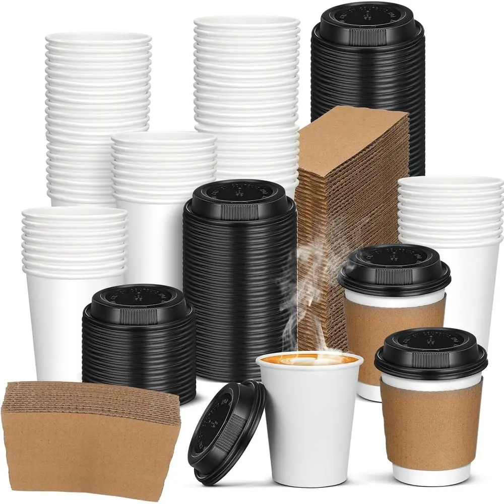1000 Pcs 8oz Coee Cups with Sleeves and Lids Bulk Disposable Hot Cups White Paper Drinkware or Cold Water Tea in Oice Store Even
1000 Pcs 8oz Coee Cups with Sleeves and Lids Bulk Disposable Hot Cups White Paper Drinkware or Cold Water Tea in Oice Store Even
