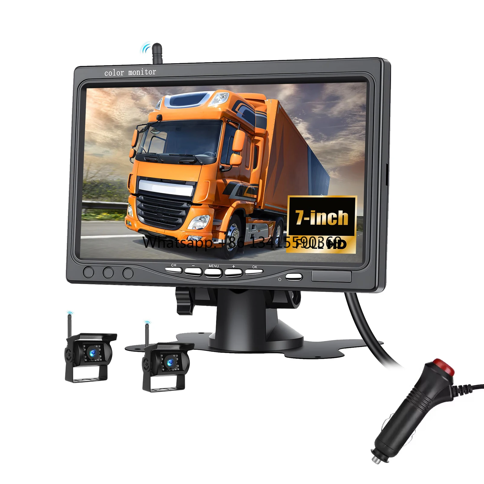 Universal 7 Inch Wireless Backup Camera Monitor Dual Cameras IP68 Waterproof Night Vision Switchable Front Rear View for Truck
Universal 7 Inch Wireless Backup Camera Monitor Dual Cameras IP68 Waterproof Night Vision Switchable Front Rear View for Truck
