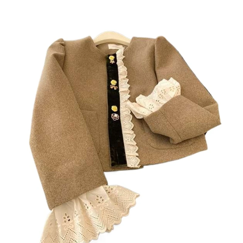 2025 New Fall Spring Women Casual Lace Patchwork Woolen Short Coat Jacket , Woman Vintage Slim Wool Coats Jackets
2025 New Fall Spring Women Casual Lace Patchwork Woolen Short Coat Jacket , Woman Vintage Slim Wool Coats Jackets