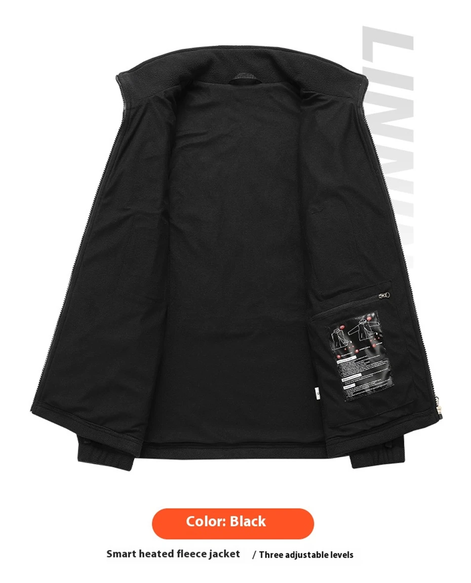 USB Heating Jacket Men Winter Electric Heated Jackets Infrared 9 Heating Areas Jacket Fashion Casual Fleece Coat Male 42 S677a30474e824f47abcee681042bd2d7q
