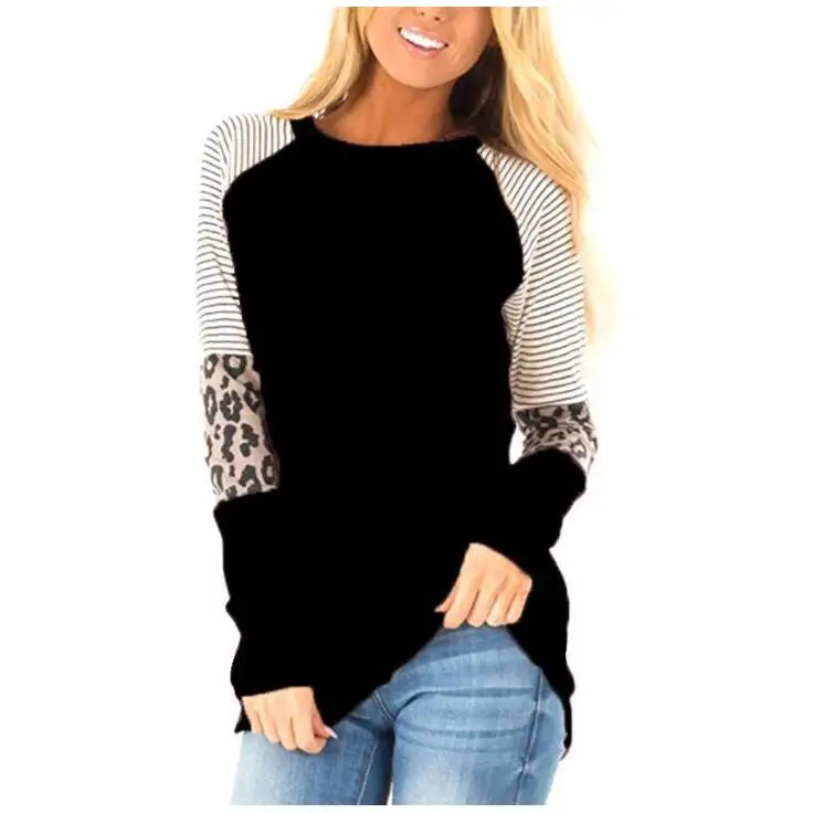 Women's Color Blo Striped Long irt Casual Sle Loose Fit Polyester T-irt Leopard Pattern Full Sve Overhead Top
Women's Color Blo Striped Long irt Casual Sle Loose Fit Polyester T-irt Leopard Pattern Full Sve Overhead Top