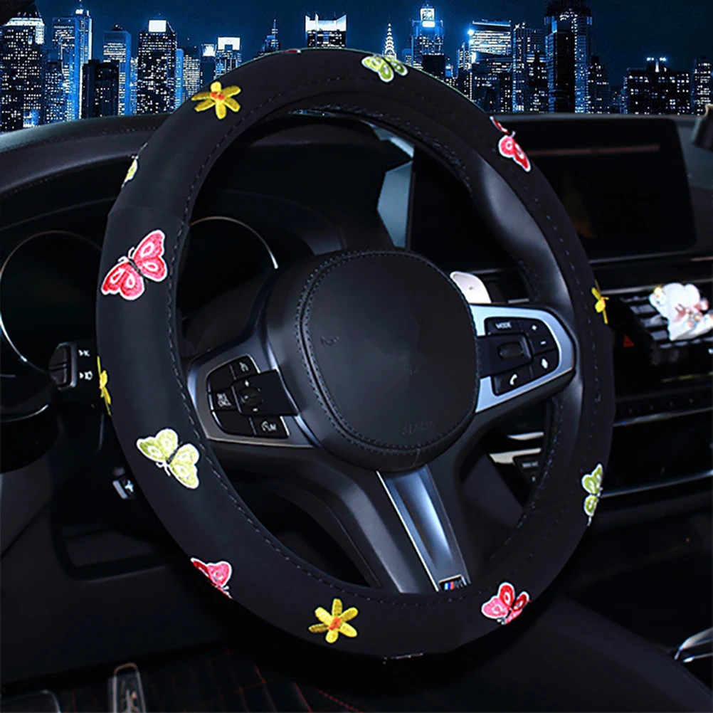 Steering Wheel Cover Butterfly Embroidery For Women Auto Car Decoration Comfort Grip Protection In Hot Cold Weather Non
Steering Wheel Cover Butterfly Embroidery For Women Auto Car Decoration Comfort Grip Protection In Hot Cold Weather Non