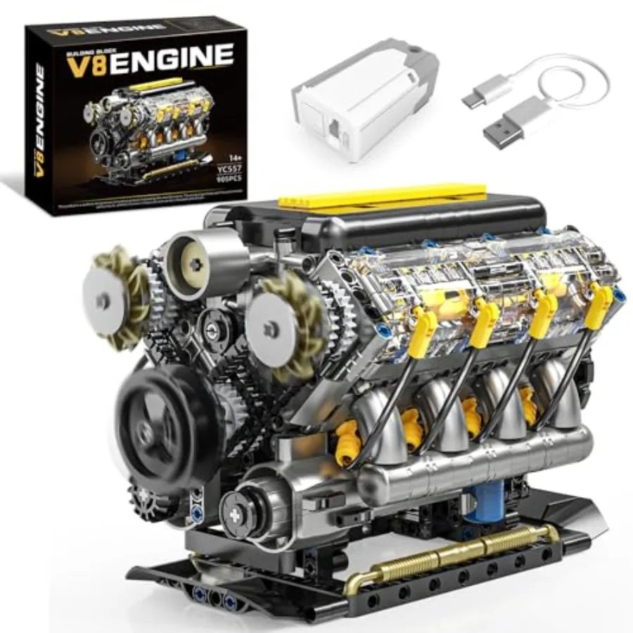 V8 Engine Model Kit that Runs, Visible Mini Car Motor Building Blocks Set for Adults, Compatible with, STEM Physical Science Ed
V8 Engine Model Kit that Runs, Visible Mini Car Motor Building Blocks Set for Adults, Compatible with, STEM Physical Science Ed