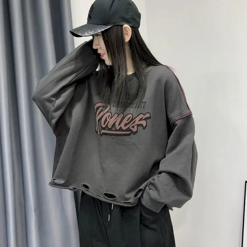 Fashion Design Pullovers Women Vintage Loose Letters Printed Tops Spring Autumn Trendy Casual O-neck Pullover Korean Y2k Clothes
Fashion Design Pullovers Women Vintage Loose Letters Printed Tops Spring Autumn Trendy Casual O-neck Pullover Korean Y2k Clothes