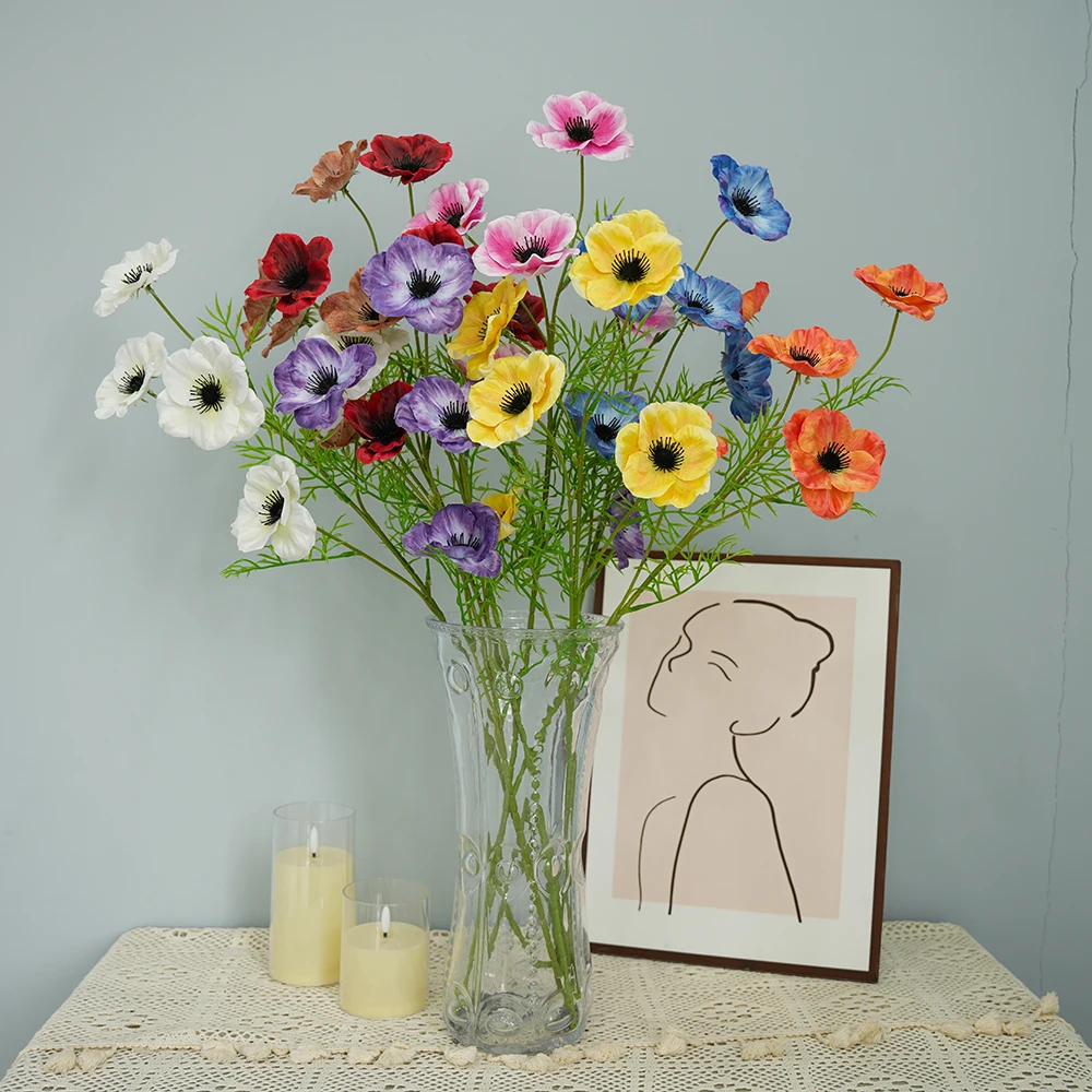 3Pcs Artificial Poppy Flowers Poppies with 5 Heads Fake Anemone Flower Arrangements for Wedding Home Party Decor
3Pcs Artificial Poppy Flowers Poppies with 5 Heads Fake Anemone Flower Arrangements for Wedding Home Party Decor