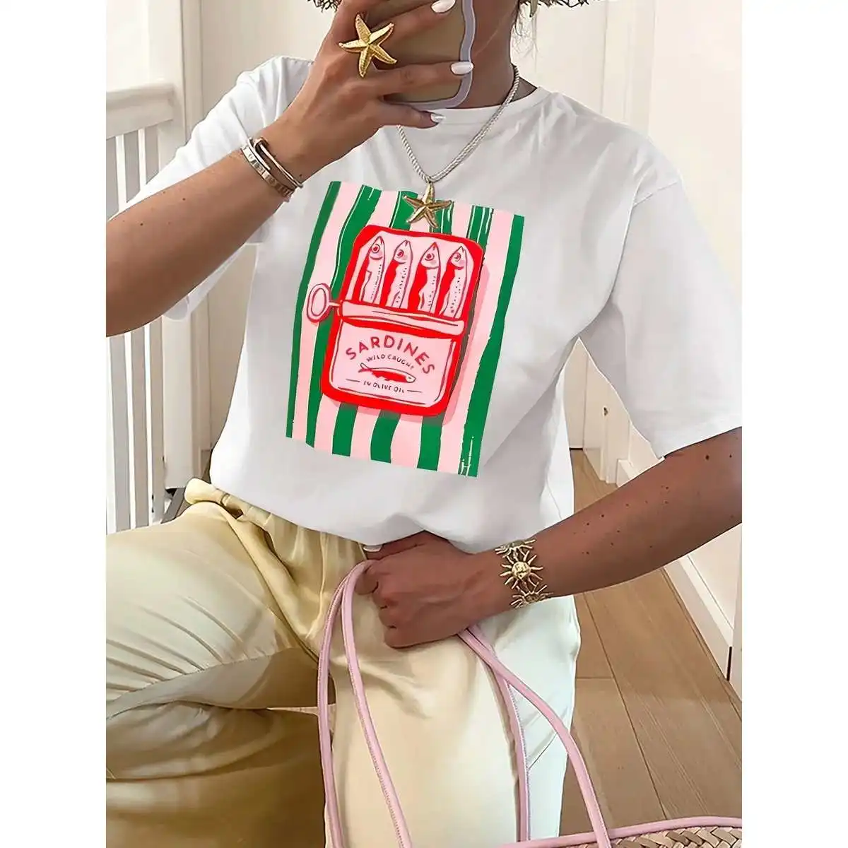 Sardines Can Pattern Print Men's Casual T-irts Comfortable Breathable Sportswear for Yoga Fitn Fans Electronic Gng
Sardines Can Pattern Print Men's Casual T-irts Comfortable Breathable Sportswear for Yoga Fitn Fans Electronic Gng