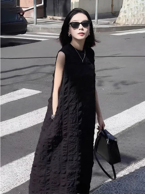 Textured Color Sleeveless Long A-Line Dress round Neck Vest Summer Fashion plus Size Women's Clothing Casual Style
Textured Color Sleeveless Long A-Line Dress round Neck Vest Summer Fashion plus Size Women's Clothing Casual Style