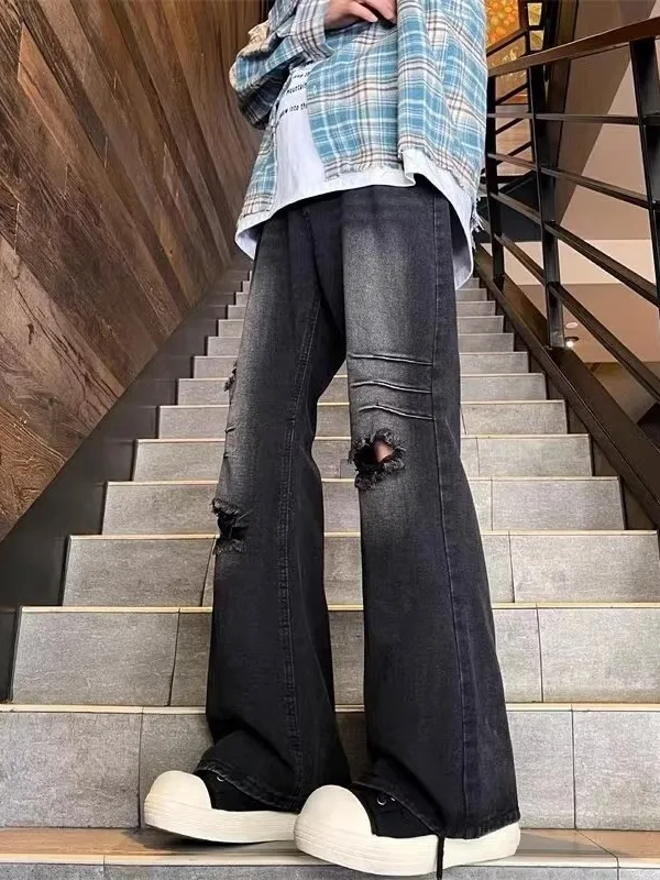 Мужские джинсы свободного прямого кроя в американском стиле High Street, весна-осень, модные, брендовые, крутые, уличные, с эффектом потертости
Мужские джинсы свободного прямого кроя в американском стиле High Street, весна-осень, модные, брендовые, крутые, уличные, с эффектом потертости