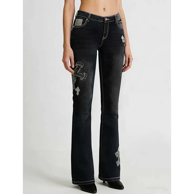 2026 New Women Stretch Embroidery Flared Jeans Girls Solid Color Slim Fit Denim Trousers Lady Fashion Versatile Pants
2026 New Women Stretch Embroidery Flared Jeans Girls Solid Color Slim Fit Denim Trousers Lady Fashion Versatile Pants