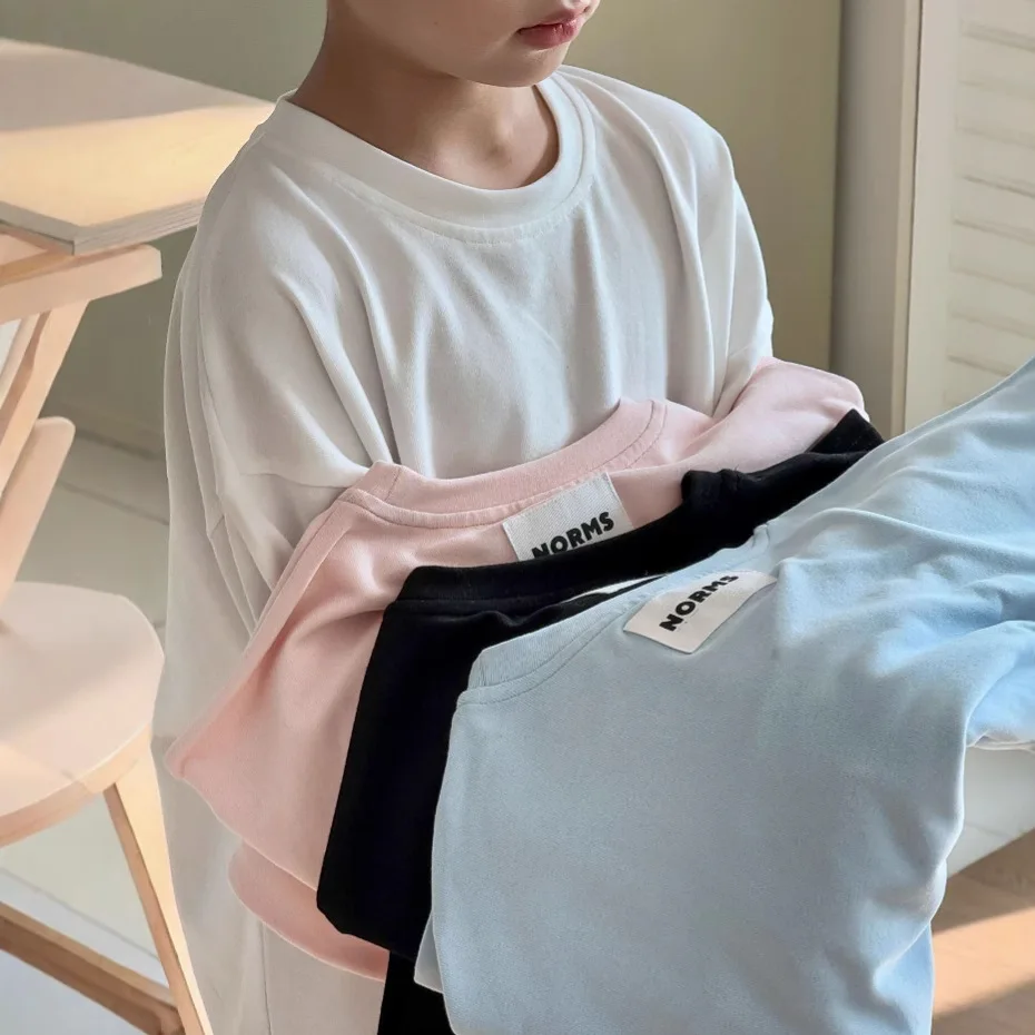 2025 Spring New Children's Clothing Boys Four Color Soft Skin Friendly Labeling Elastic Solid Color Loose Long Sleeve T-shirt
2025 Spring New Children's Clothing Boys Four Color Soft Skin Friendly Labeling Elastic Solid Color Loose Long Sleeve T-shirt