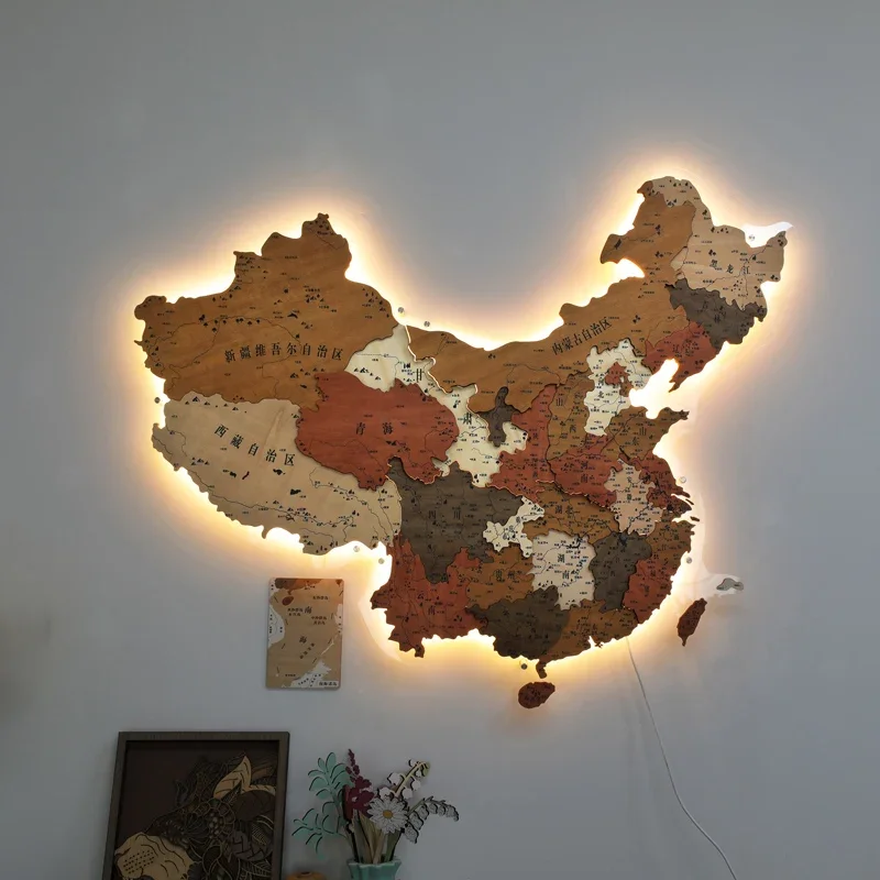 Chinese Light Luminous Map Solid Wood Three-Dimensional Wall Decoration Wall Decorative Creative Background
Chinese Light Luminous Map Solid Wood Three-Dimensional Wall Decoration Wall Decorative Creative Background