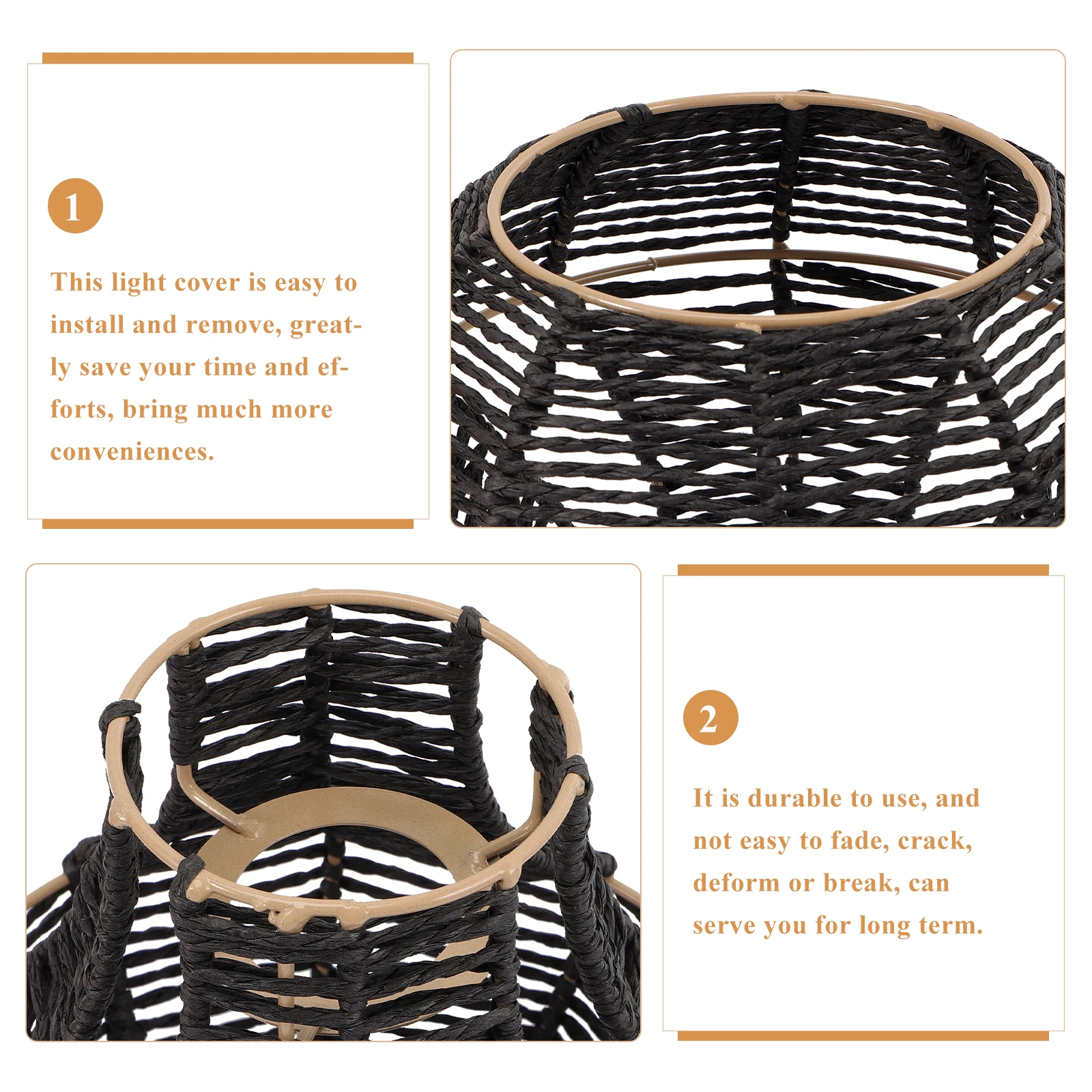 Woven Lamp Shade Imitation Rattan Pendant Light Cover Decor Durable Long Term Use Bedroom Study Room 
Woven Lamp Shade Imitation Rattan Pendant Light Cover Decor Durable Long Term Use Bedroom Study Room