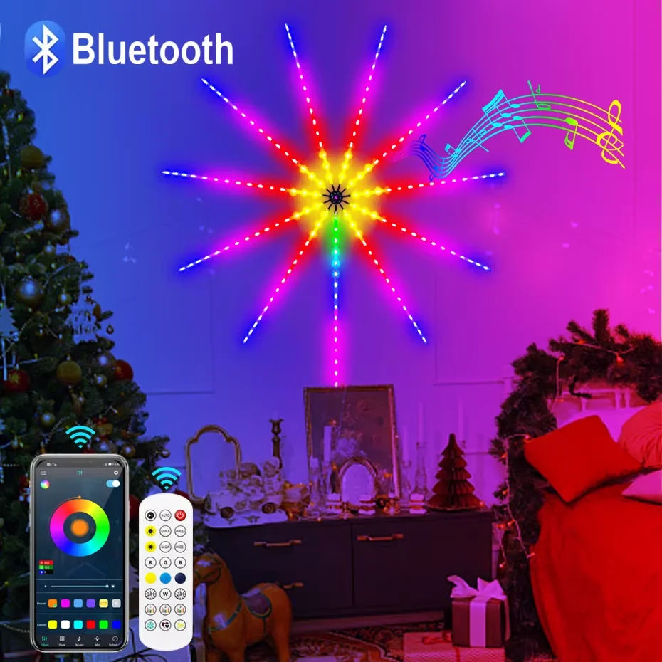 Firework Light LED Strip Kit RGBIC 5050 Smart Bluetooth USB Control Dream Color Music Sync for Christmas Home Decoration
Firework Light LED Strip Kit RGBIC 5050 Smart Bluetooth USB Control Dream Color Music Sync for Christmas Home Decoration