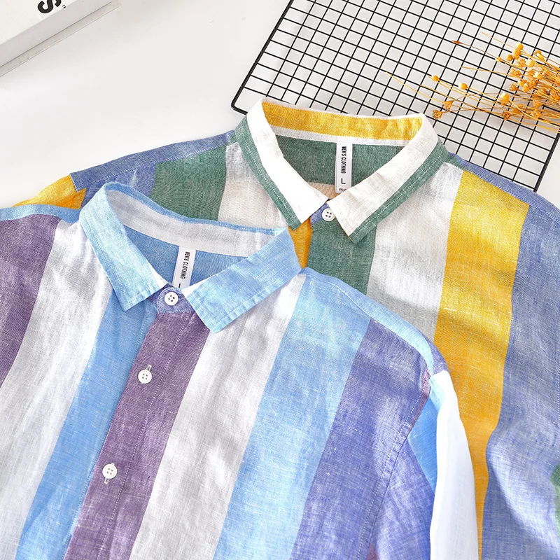 New Designer Long-sleeve Casual Striped Linen Brand Shirts For Men Trend Comfortable Tops Clothing Plus Size Camisa Masculina
New Designer Long-sleeve Casual Striped Linen Brand Shirts For Men Trend Comfortable Tops Clothing Plus Size Camisa Masculina