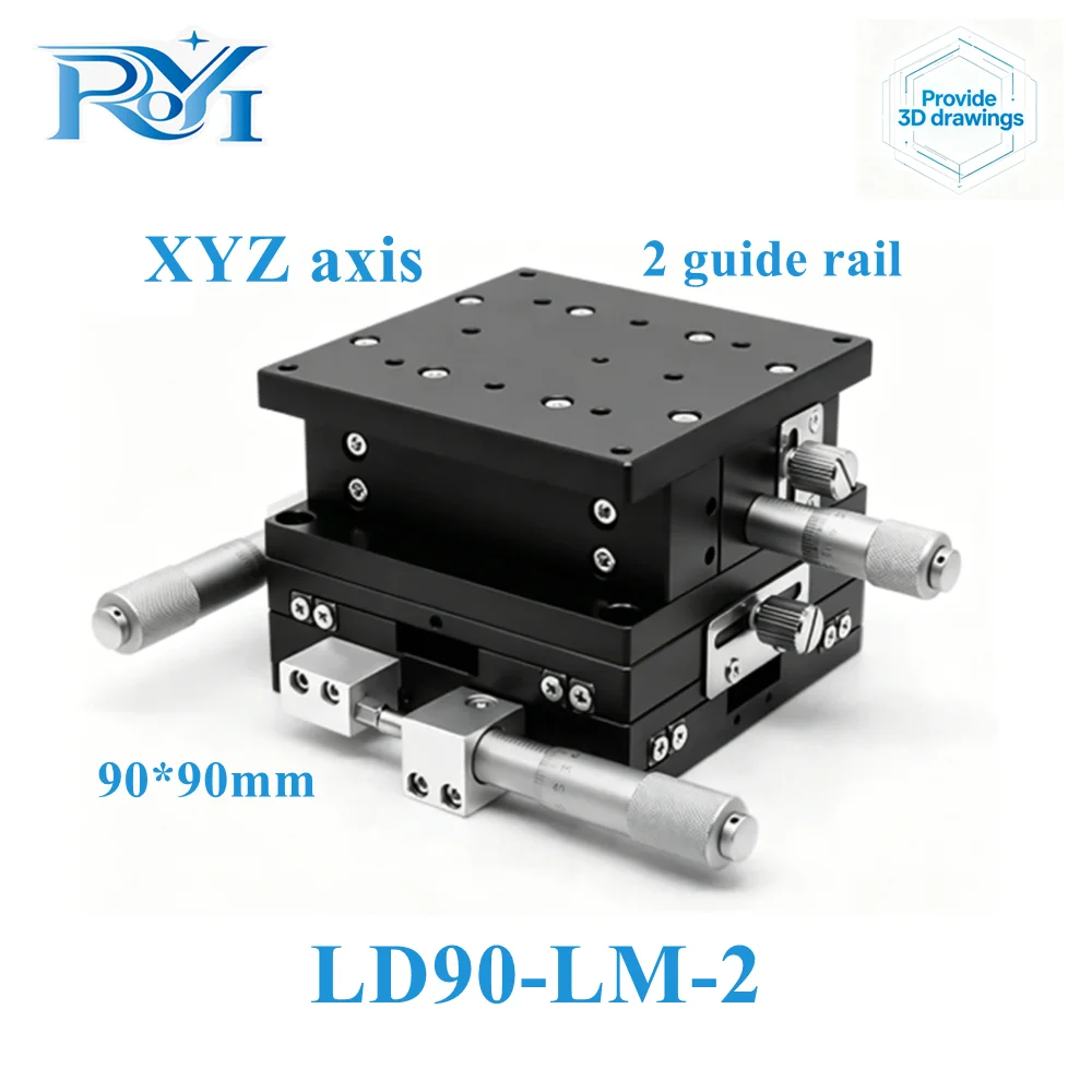 XYZ Axis 90*90mm Trimming Station Manual Displacement Platform Linear Stage Sliding Table XYZ90-LM/CM/RM-2 Cross Rail LD90-LM-2
XYZ Axis 90*90mm Trimming Station Manual Displacement Platform Linear Stage Sliding Table XYZ90-LM/CM/RM-2 Cross Rail LD90-LM-2
