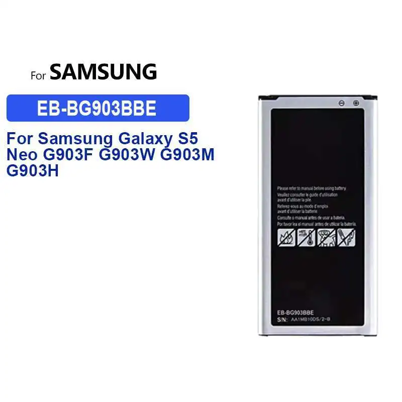 Прочный аккумулятор мобильного телефона EB-BG903BBE 2800 мАч для Samsung Galaxy S5 Neo G903F G903W G903M G903H
Прочный аккумулятор мобильного телефона EB-BG903BBE 2800 мАч для Samsung Galaxy S5 Neo G903F G903W G903M G903H