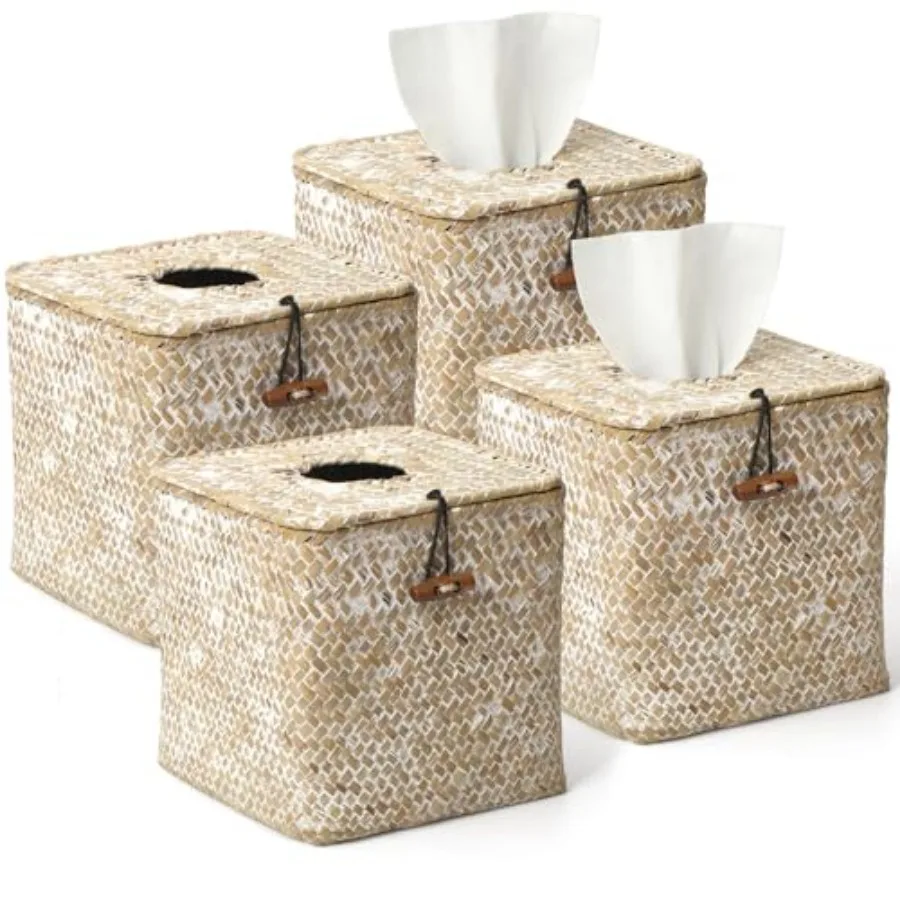4 Pack Seagrass Tissue Box Cover Square Woven Tissue Box Holder Square Boho Decor Tissue Holder with Lid Farmhouse Tissue Box C
4 Pack Seagrass Tissue Box Cover Square Woven Tissue Box Holder Square Boho Decor Tissue Holder with Lid Farmhouse Tissue Box C