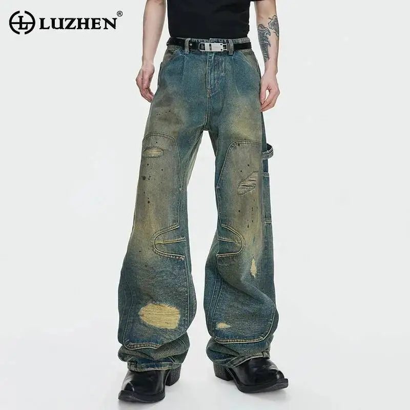 LUZHEN 2026 New Tie-dyed Patched Patchwork Decorate Wide Leg Jeans Men Fashion Handsome Street Straight Denim Pants Male JY6813
LUZHEN 2026 New Tie-dyed Patched Patchwork Decorate Wide Leg Jeans Men Fashion Handsome Street Straight Denim Pants Male JY6813