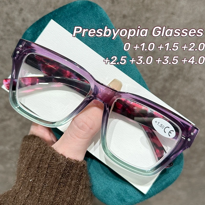 Trendy Large Square Frame Reading Glasses Women Anti-radiation Presbyopia Glasses Blue Light Blocking Eye Protection eyewear
Trendy Large Square Frame Reading Glasses Women Anti-radiation Presbyopia Glasses Blue Light Blocking Eye Protection eyewear