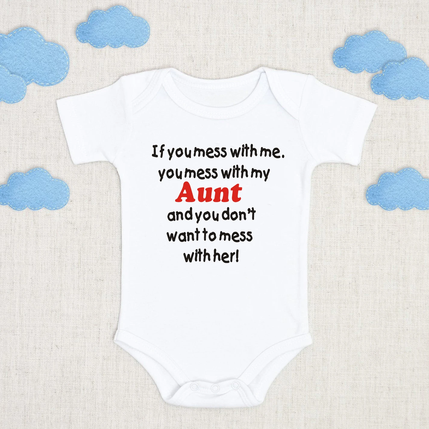 Baby Bodysuit You Mess With My Aunt Baby Romper Girls Boys Clothing Newbron Jumpsuit Infant Outfit Toddler Present
Baby Bodysuit You Mess With My Aunt Baby Romper Girls Boys Clothing Newbron Jumpsuit Infant Outfit Toddler Present