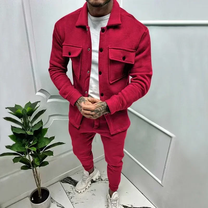 Two Piece Sets Men Pant Set Jackets Full Sleeve Single Breasted Turn Down Collar Coats Casual High Waist Long Pants Autumn 2025
Two Piece Sets Men Pant Set Jackets Full Sleeve Single Breasted Turn Down Collar Coats Casual High Waist Long Pants Autumn 2025