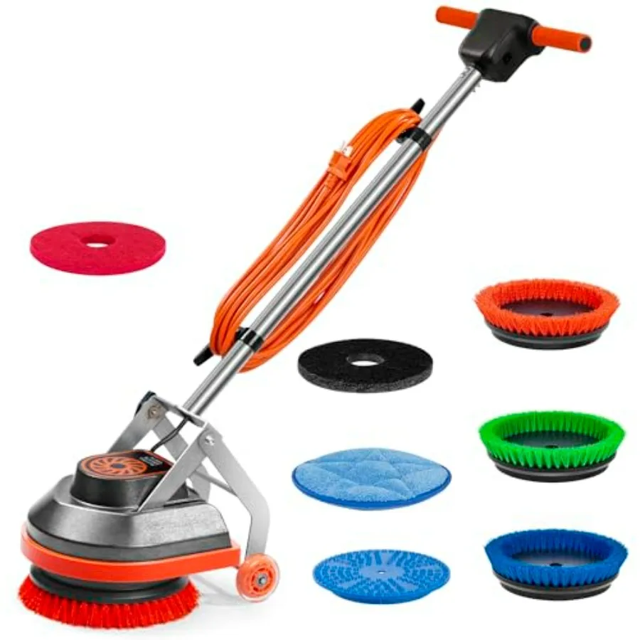 Commercial Floor Scrubber Machine, 13 Heavy Duty Orbital Floor Cleaner Buffer and Polisher for Hard Floors and Carpets Steel Fr
Commercial Floor Scrubber Machine, 13 Heavy Duty Orbital Floor Cleaner Buffer and Polisher for Hard Floors and Carpets Steel Fr
