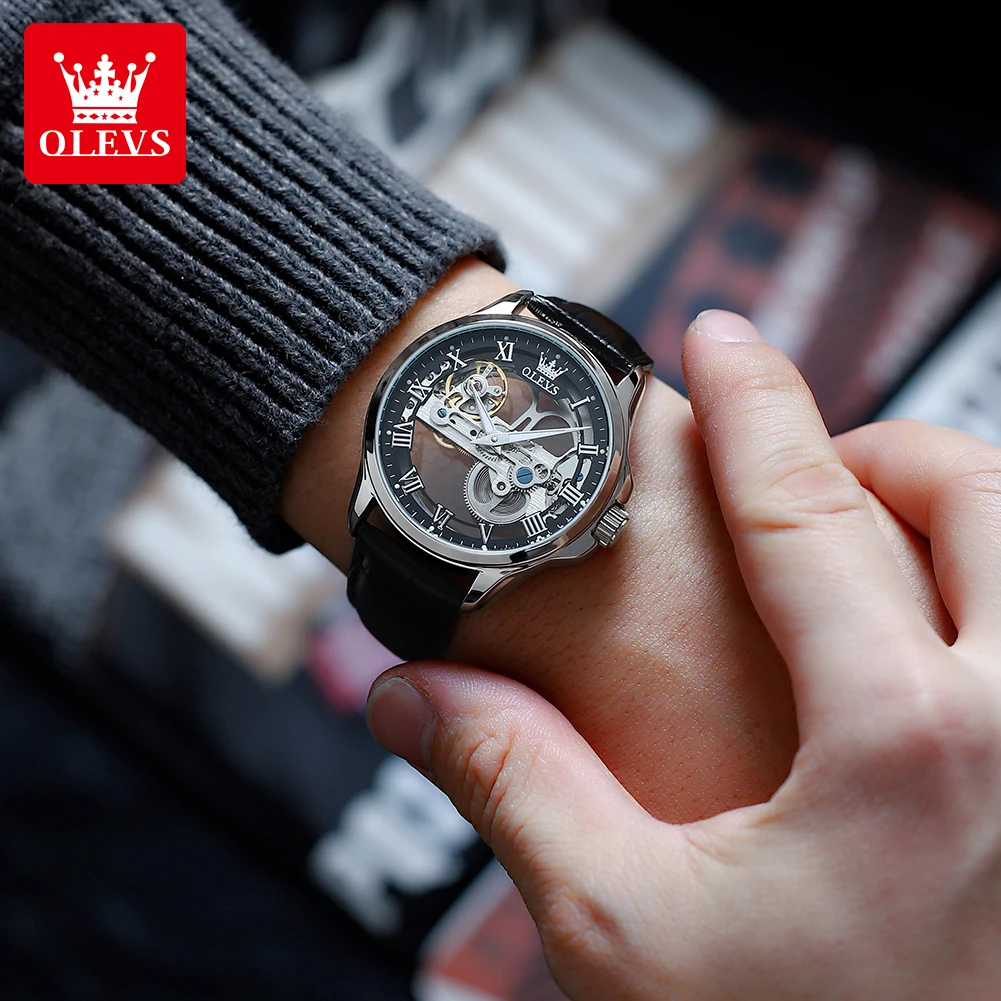 OLEVS Watches for Man Full Transparent Skeleton Flywheel Automatic Mechanical Men's Watches Leather Strap Luxury Man Watch 6661
OLEVS Watches for Man Full Transparent Skeleton Flywheel Automatic Mechanical Men's Watches Leather Strap Luxury Man Watch 6661