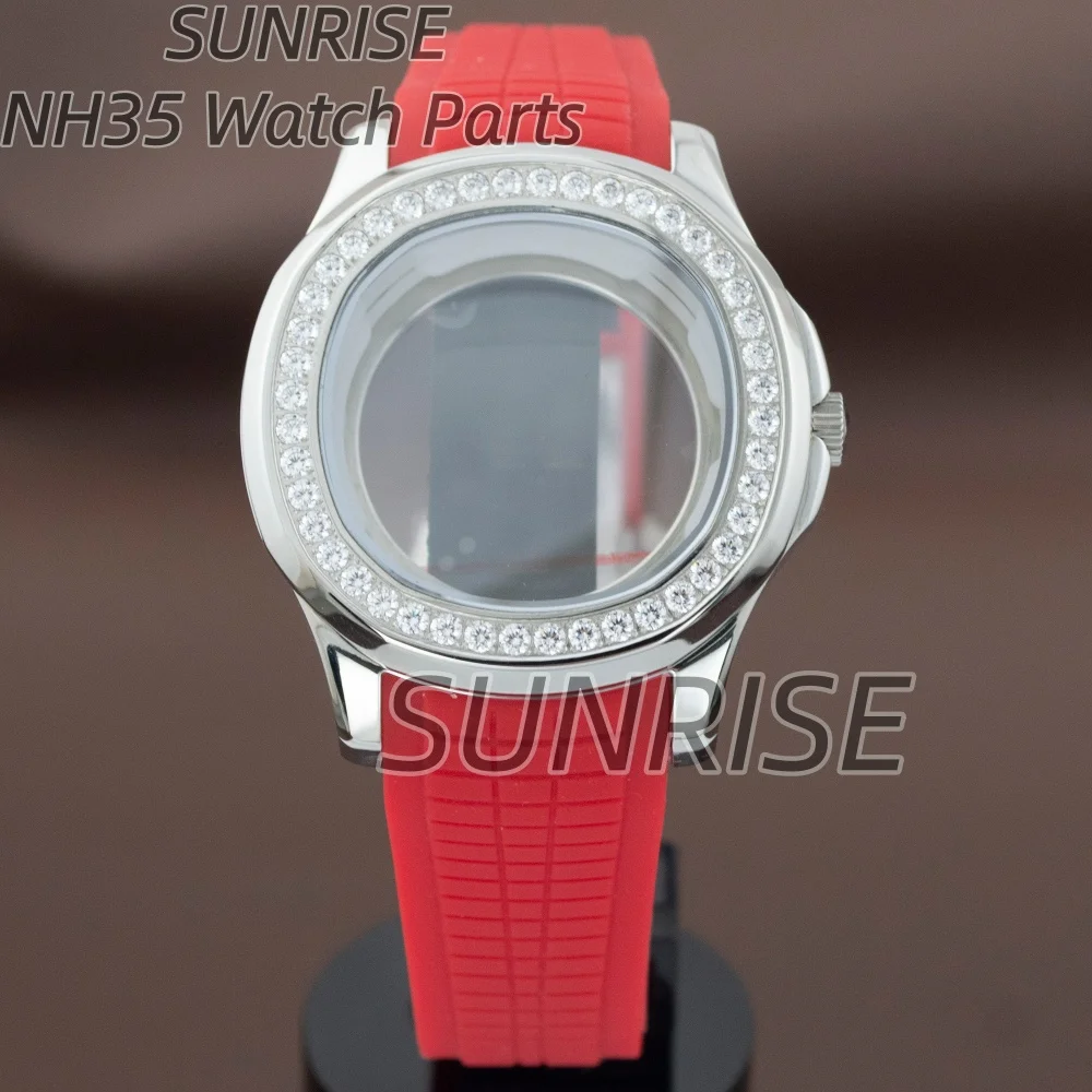 42mm Diamond NH35 Case Sapphire Glass Rubber Bracelet For AQUANAUT Nautilus NH34/NH35/NH36/NH38 Movement Waterproof Watch Parts
42mm Diamond NH35 Case Sapphire Glass Rubber Bracelet For AQUANAUT Nautilus NH34/NH35/NH36/NH38 Movement Waterproof Watch Parts