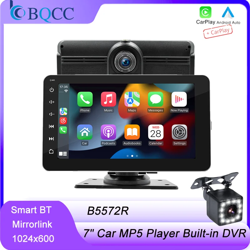 BQCC 7" Car Radio Mirrorlink Wireless Carplay/Android Auto Bluetooth TF USB MP5 Player AUX input Duilt-in DVR Car Stereo
BQCC 7" Car Radio Mirrorlink Wireless Carplay/Android Auto Bluetooth TF USB MP5 Player AUX input Duilt-in DVR Car Stereo
