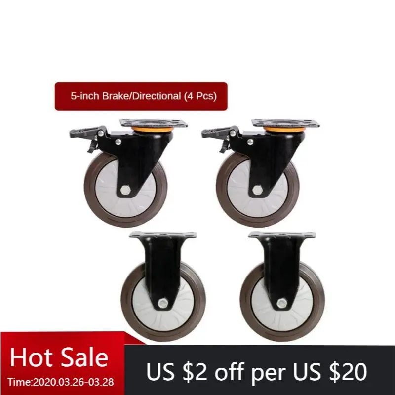 (4 Packs) 5 Inch Casters Heavy Duty Wheel Universal Flat Rubber Trolley Silent Directional Brake
(4 Packs) 5 Inch Casters Heavy Duty Wheel Universal Flat Rubber Trolley Silent Directional Brake
