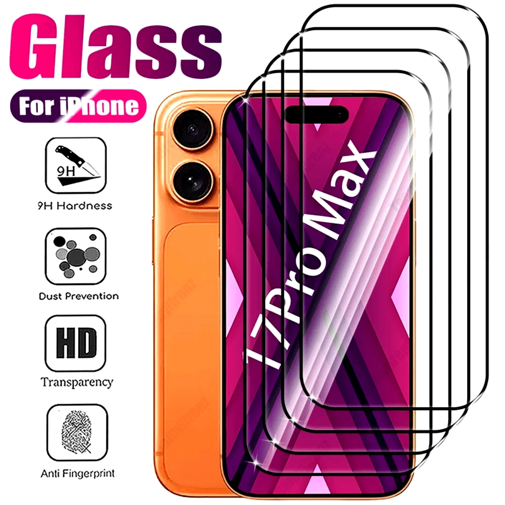 4 шт. Защитное стекло Full Cover для iPhone 17 16 15 14 Pro Max 16 15 Plus Air 13 12 11 Pro XR XS Max, ультрапрозрачное закаленное стекло
4 шт. Защитное стекло Full Cover для iPhone 17 16 15 14 Pro Max 16 15 Plus Air 13 12 11 Pro XR XS Max, ультрапрозрачное закаленное стекло