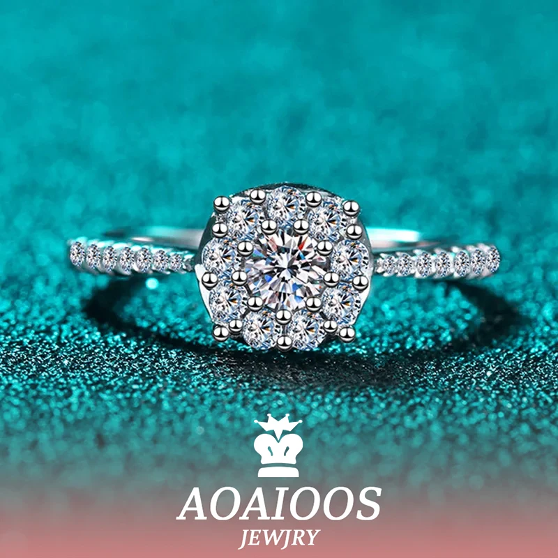 AOAIOS 0.2CT Certified Moissanite Rings for Women Flower Wedding Band S925 Sterling Silver Jewelry Wholesale Birthday Gift GRA
AOAIOS 0.2CT Certified Moissanite Rings for Women Flower Wedding Band S925 Sterling Silver Jewelry Wholesale Birthday Gift GRA