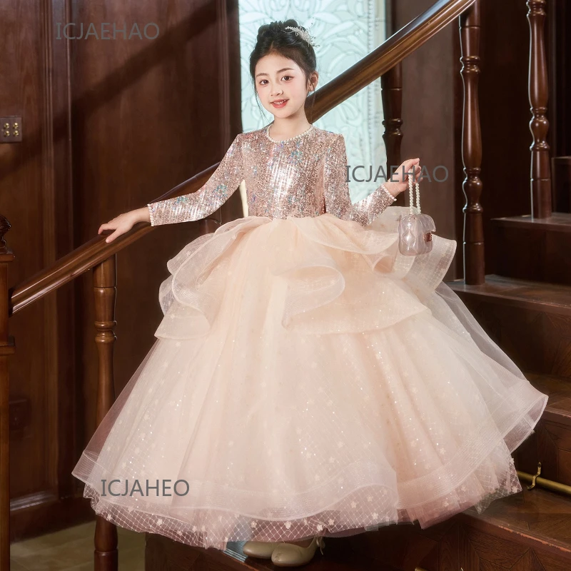 Длинное платье, детский пышный наряд с длинными рукавами для девочек, платья, детский костюм с цветочным узором для девочек, костюм принцессы на день рождения, свадьбу, фортепиано
Длинное платье, детский пышный наряд с длинными рукавами для девочек, платья, детский костюм с цветочным узором для девочек, костюм принцессы на день рождения, свадьбу, фортепиано