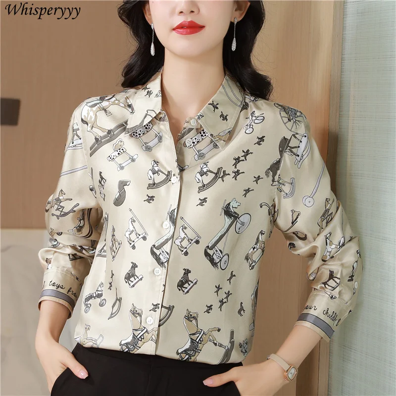 Painted Printing Shirts for Women Fashion Lapel Long-sleeved Tops Female Spring Autumn Clothing Elegance Single Breasted Blouse
Painted Printing Shirts for Women Fashion Lapel Long-sleeved Tops Female Spring Autumn Clothing Elegance Single Breasted Blouse