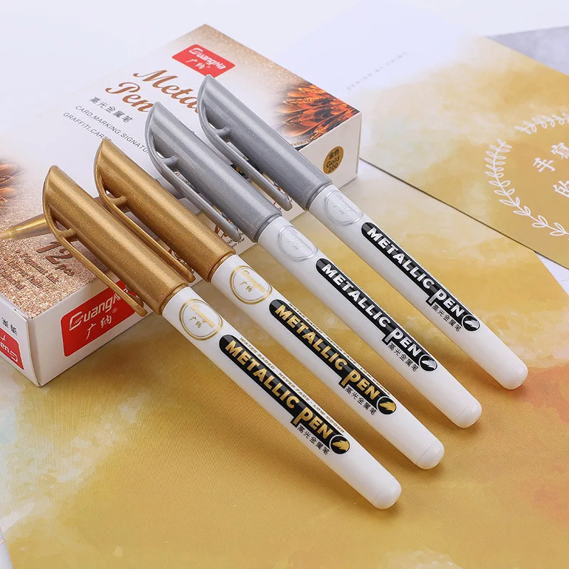 Guangna Gold/Silver Colors Metallic Marker Pens Plumones Graffiti Stylo Rock Painting Glass Leather Tire DIY Paint Art Supplies
Guangna Gold/Silver Colors Metallic Marker Pens Plumones Graffiti Stylo Rock Painting Glass Leather Tire DIY Paint Art Supplies
