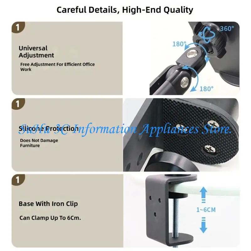 Portable Monitor Stand For Desktop Clamp Mount With Height Adjustment And Base
Portable Monitor Stand For Desktop Clamp Mount With Height Adjustment And Base