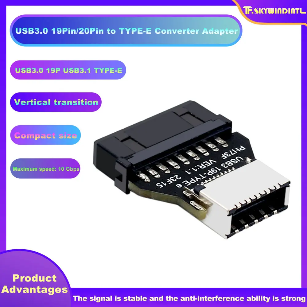 USB 3.019pin/20pin to TYPE-E female adapter 10GBPS high-speed data transmission suitable for motherboard server industrial PC
USB 3.019pin/20pin to TYPE-E female adapter 10GBPS high-speed data transmission suitable for motherboard server industrial PC